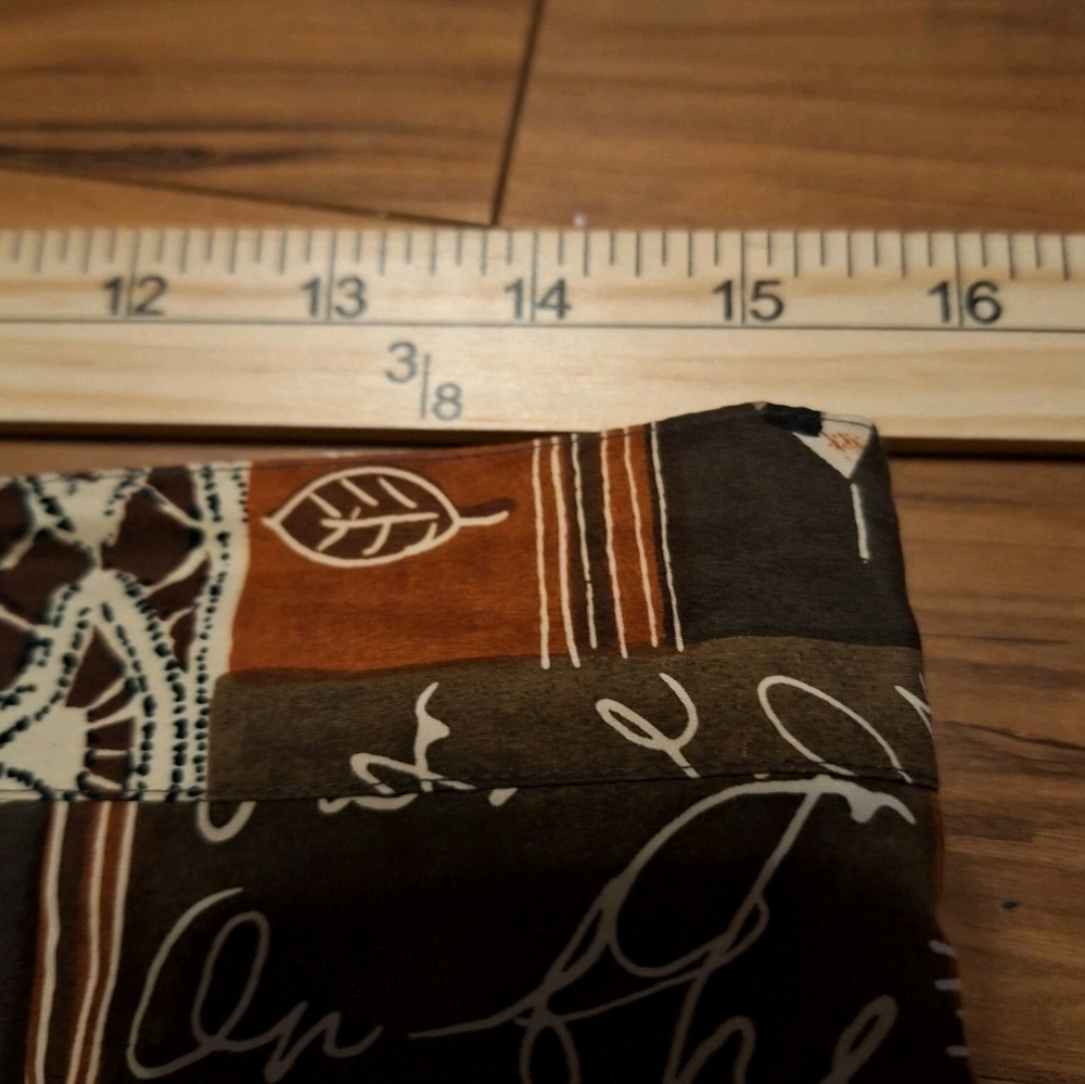 Vintage Patchwork Boho 100% Silk Button Front Mid… - image 6